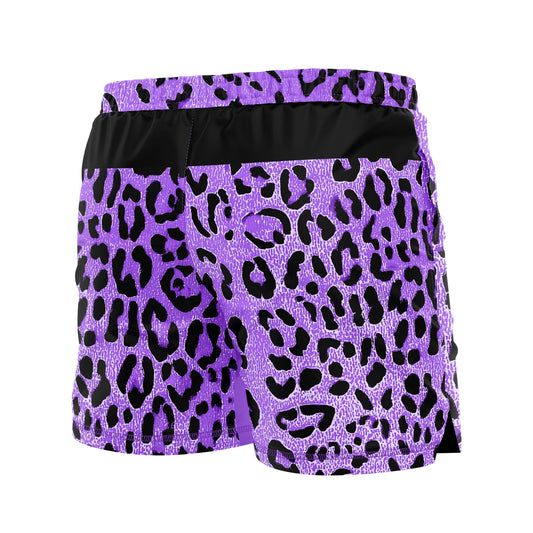 MEN'S FC SHORTS STANDARD ISSUE, LEOPARD BLACK/PURPLE
