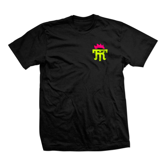 HEAD HONCHO TEE, BLACK/YELLOW/PINK