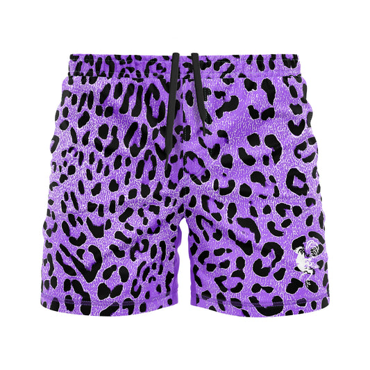 MEN'S FC SHORTS STANDARD ISSUE, LEOPARD BLACK/PURPLE