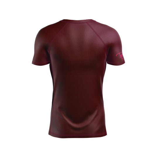PINK ON MAROON